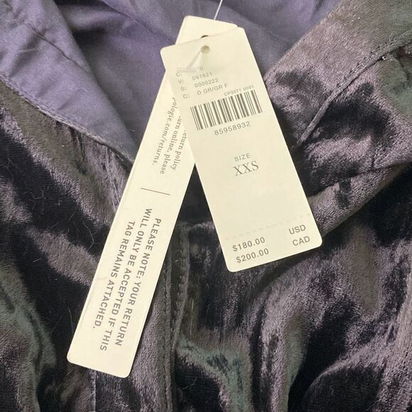 NWT Anthropologie Somerset Gray Tiered v neck velvet maxi dress XXS - Picture 12 of 14